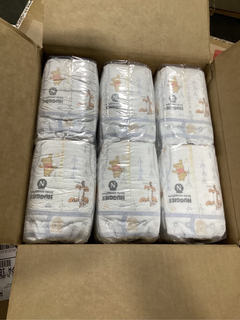 Condition photo showing Good Condition for Huggies Size Newborn Diapers, Little Snugglers Baby Diapers, Size Newborn (up to 10 lbs), 144 Count, Packaging May Vary