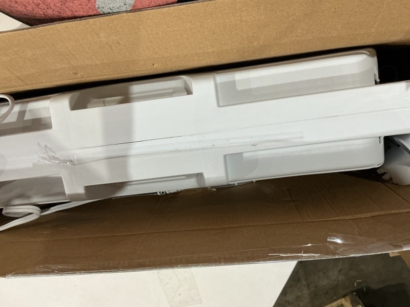 Condition photo showing As Is for comfort zone 9  twin window fan with quiet setting  reversible airflow control  3-speeds  expandable  exhaust  dual fan  airflow 9.84 ft/sec  ideal for home  kitchen  bedroom & office  cz319wt2
