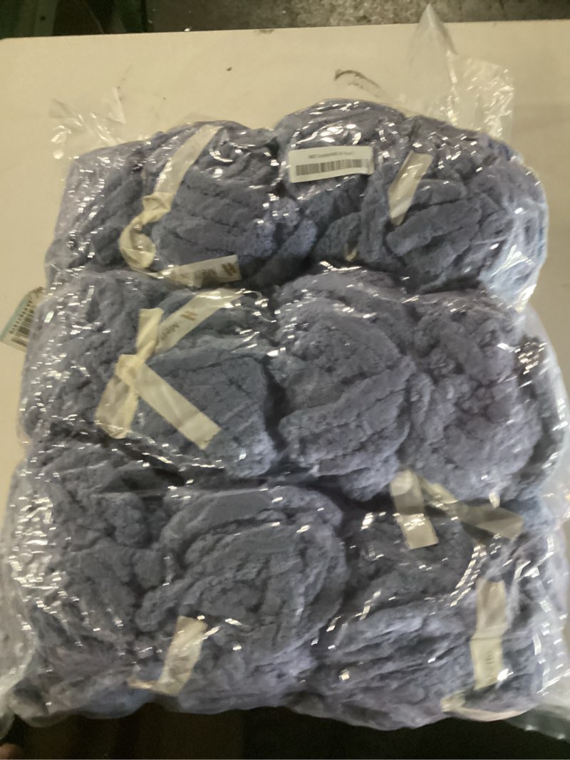 Condition photo showing Good Condition for Jumbo Chenille Chunky Yarn for Crocheting - Super Bulky Fluffy Chunky Yarn for Hand Knitting - Extra Thick Soft Blanket Big Yarn 12 Jumbo Pack (27yds,8 oz Each Skein) Country Blue 12 Pack