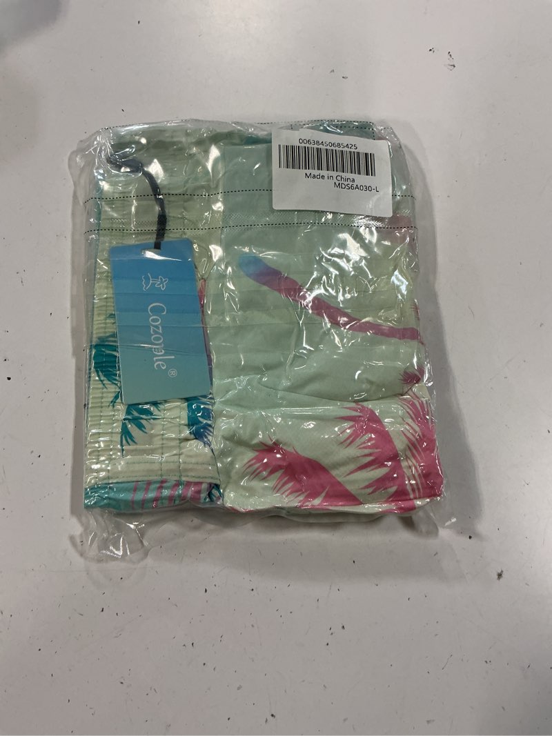 Condition photo showing New/Like New for cozople mens swim trunks with compression liner 5.5\" inseam quick dry bathing suit lightweight swimming shorts (size l )