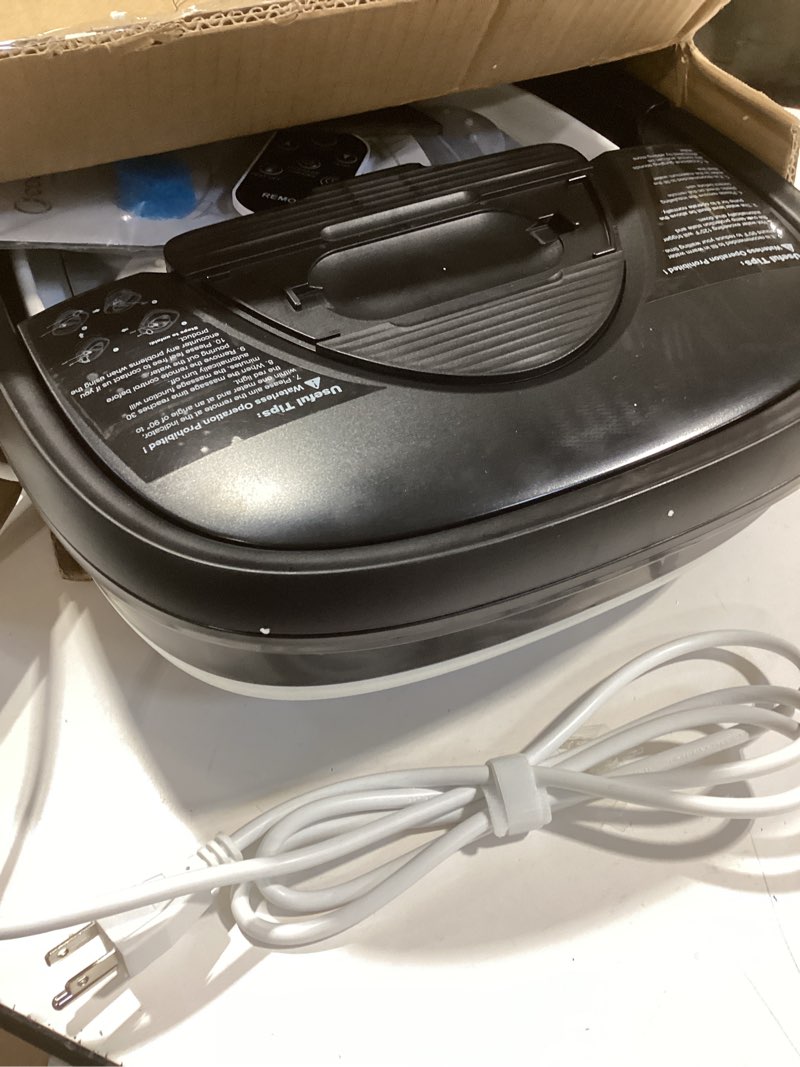 Condition photo showing Good Condition for collapsible foot spa with heat and remote, heated foot bath massager with timer, and 24 motorized shiatsu massage balls, foot soaking tub supports hot/cold water soaking black