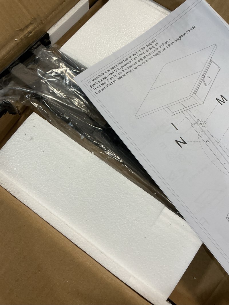 Condition photo showing New/Like New for seville classics web162 mobile laptop computer desk cart height-adjustable from 20.5" to 33", slim, walnut walnut flat (24") (new model)