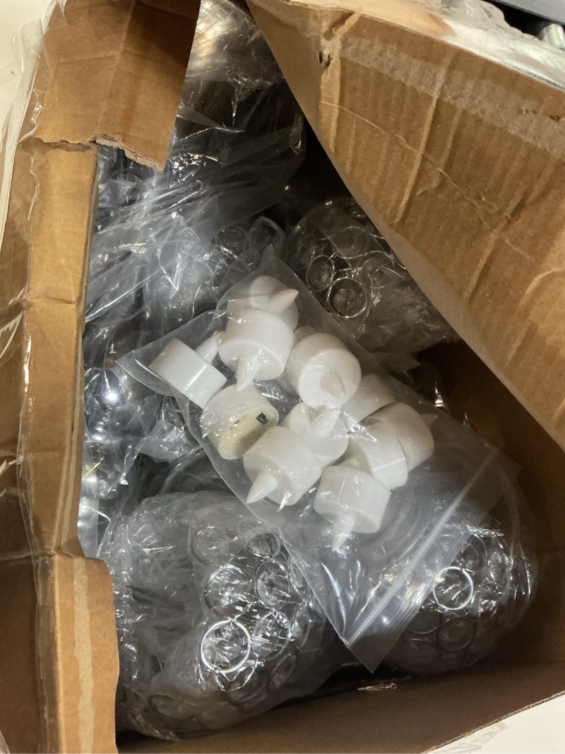 Condition photo showing New/Like New for Domensi 2 Pcs Wedding 5 Arm Crystal Silver Candelabra Table Centerpieces with 12 LED Light 21.5'' Tall Candle Holder Bowl Candlestick Candle Stand for Dinner Dining Party Easter Birthday Anniversaries