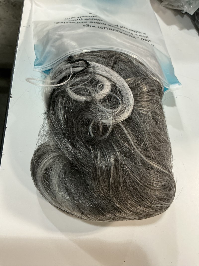 Condition photo showing Good Condition for XIUFAXIRUSI XIUFAXIRUSI Medium Grey Wavy Bob Wigs for Women Gray to White Layered Wig Old Lady Synthetic Wig for Daily Party Costume Halloween Use
