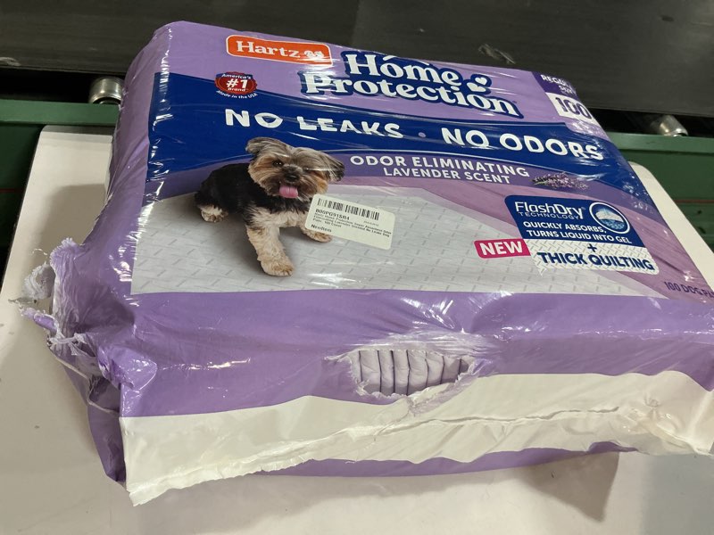 Condition photo showing Good Condition for Hartz Home Protection Lavender Scented Dog Pads, 100 count, Super Absorbent & Won't Leak, Odor Eliminating 21 x 21 (100 count)