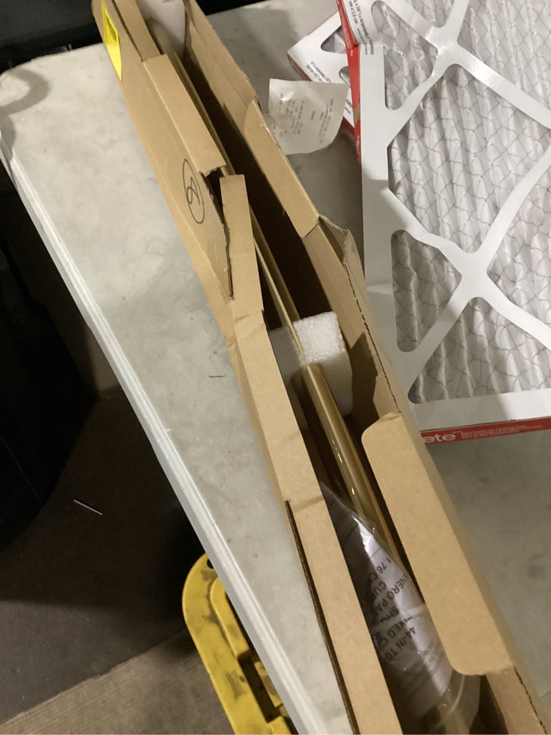 Condition photo showing As Is for adjustable curved shower rod