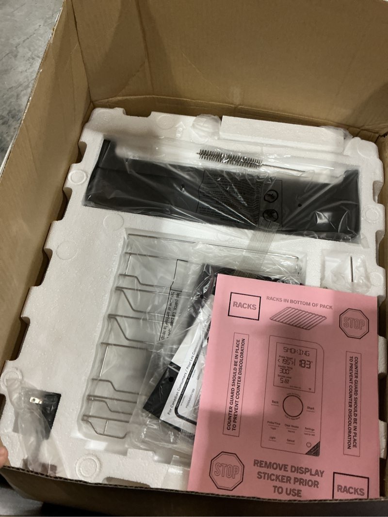 Condition photo showing Good Condition for GE Profile™ Smart Indoor Pellet Smoker, with Active Smoke Filtration, 5 Smoke Control Settings, WiFi Connected, Electric, Countertop BBQ Appliance, Black