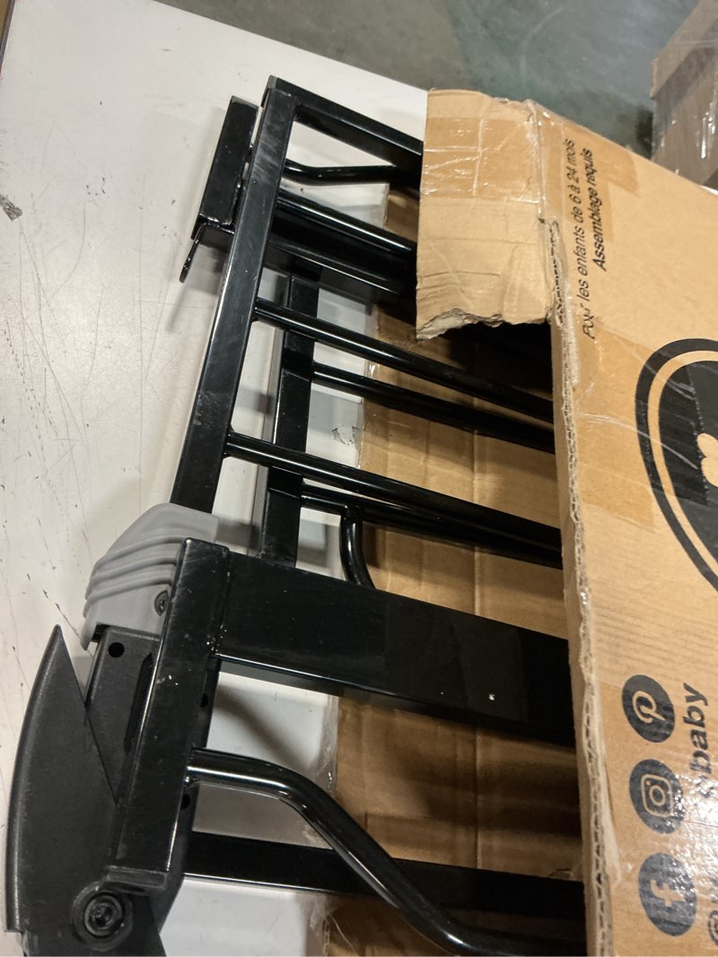 Condition photo showing Good Condition for regalo safety 29-38.5" baby gate for doorways & bottom of stairs, pressure mounted baby gate with door for babies, toddlers & pets, tested & safe for 30 years, american designed, american owned, black black 29-38.5"w x 30"h