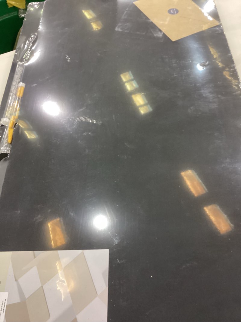 Condition photo showing Good Condition for Fluxnara Large Bulletin Board, 47.2" x 35.4" Cork Board Alternative with 24 Safe Removable Adhesive Tabs, Foldable Felt Pin Board for Home Office, Classroom, Bedroom,Entryway for Walls— Black Black 47.2 x 35.4 inches