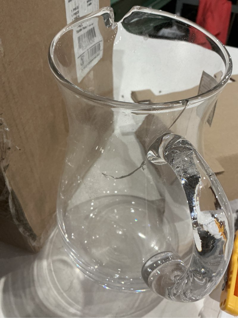 Condition photo showing As Is for (similar to )libbey yucatan glass pitcher, 86.9-ounce 84.5 ounces yucatan