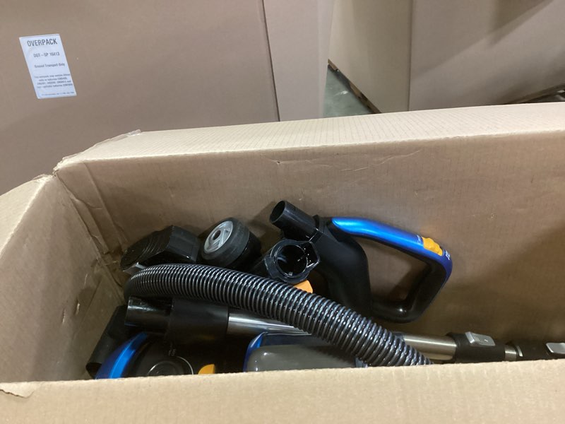 Condition photo showing As Is for Eureka Bagless Canister Vacuum with Washable HEPA Filter, 16KPA Suction for Carpets/Hard Floors, Compact Design with 3 Cleaning Tools, 2-Motor Household Vacuum, Lightweight and Easy Maneuverable Indigo Blue