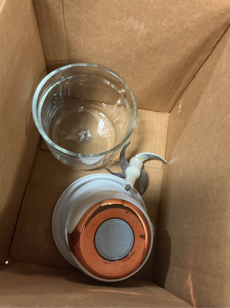 Condition photo showing As Is for 5-cup cordless food processor & meat grinder, usb-c rechargeable - perfect for apartment, rv & travel (rose gold)