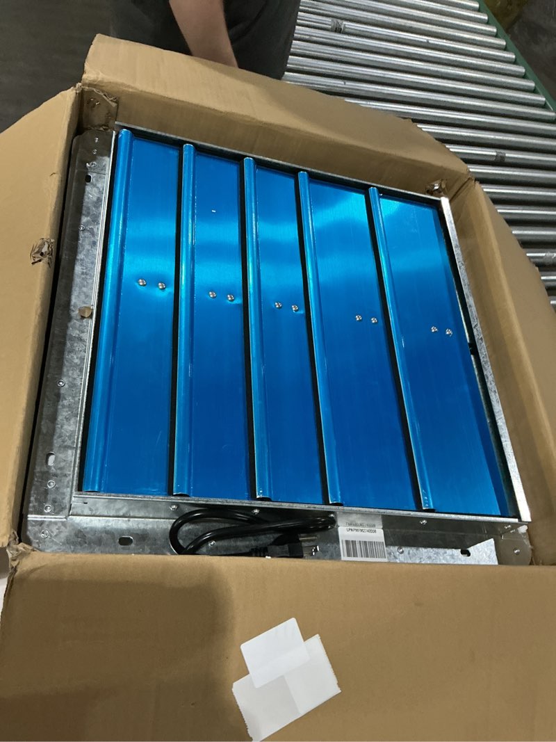 Condition photo showing Good Condition for iliving 18" wall mounted shutter exhaust fan, automatic shutter, with thermostat and variable speed controller, 0.85a, 1736 cfm, 2600 sqf coverage area silver (ilg8sf18v-st) 18" fan w/ thermospeed controller