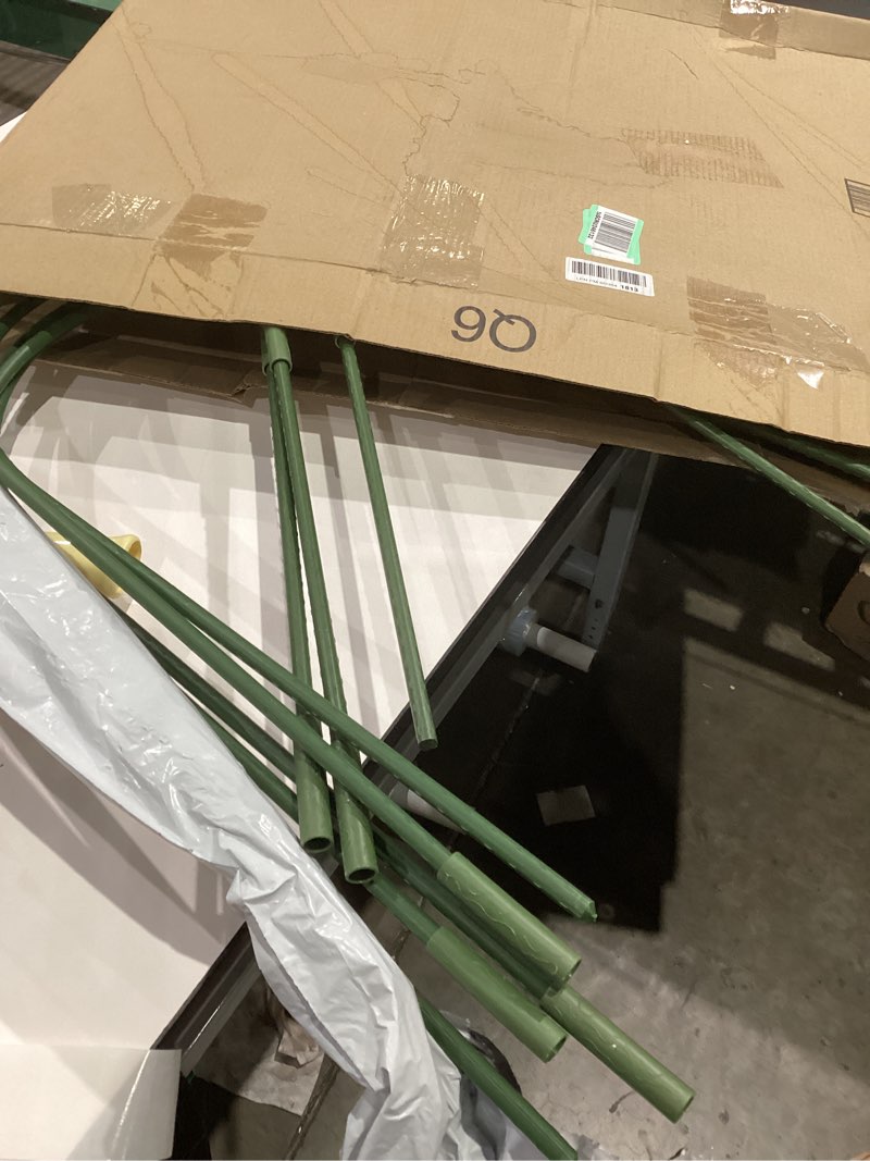 Condition photo showing As Is for FOTMISHU 6Pcs Garden Hoops, 19.7"x23.6" Greenhouse Hoops Rust-Free Grow Tunnel, Garden Stake with Plastic Coated Plant Supports for Raised Beds Row Cover Garden Fabric 6PCS S-19.7"x23.6" Green Detachable Style