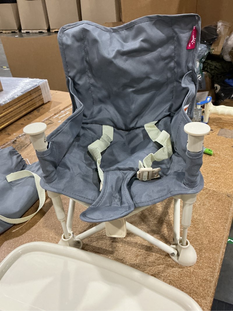 Condition photo showing Good Condition for 3-in-1 portable booster seat, foldable baby chair with 2-pack seat covers | removable tray & travel bag, easy-swap seat colors, 3-point harness, reinforced frame, baby travel essential, ages 6m-3y gray seat + blue cover