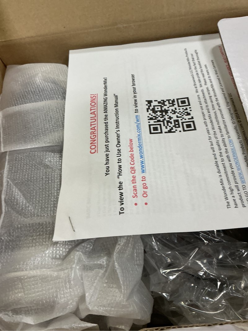 Condition photo showing New/Like New for WONDERMILL -Complete Bread Dough Mixer Machine with Dough Hook -Bread Kneader and Dough Maker - Dough Kneading Machine Mixers Kitchen Electric Stand Mixer -Upgraded Wondermix Revolution Kitchen Mixer