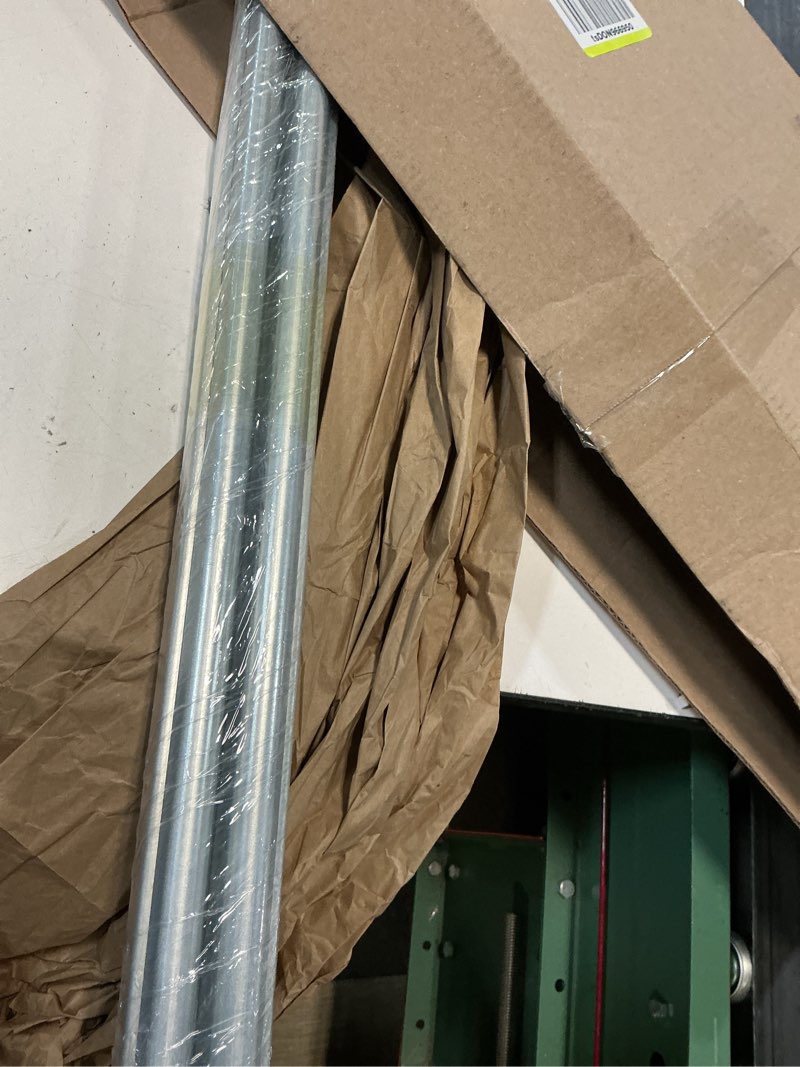 Condition photo showing Good Condition for heavy duty 1 pair garage door vertical track kit with connecting plates and screws, 7ft galvanized steel, 76" length, fits 2" rollers, 4x38"