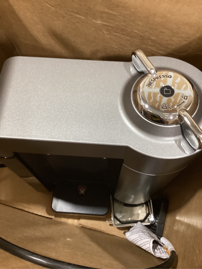 Condition photo showing As Is for nespresso vertuo coffee and espresso machine by de'longhi,54 oz, titan,gray machine only titan