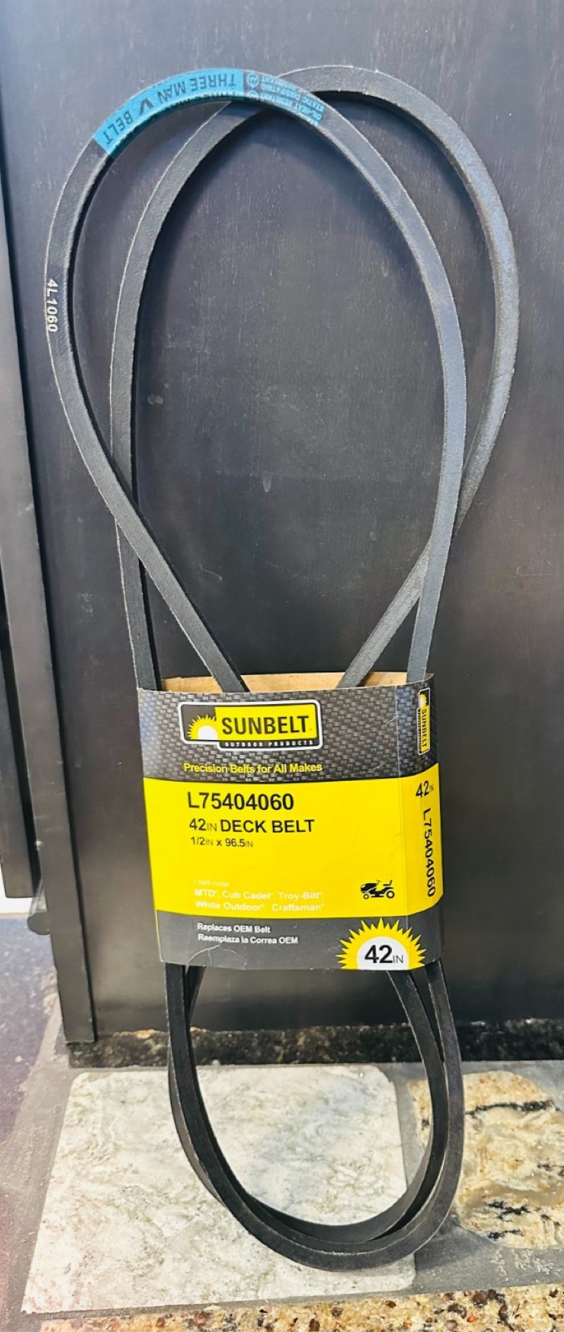 sunbelt 1/2"x96.5" deck belt for 42" riding mower upc 809711516998