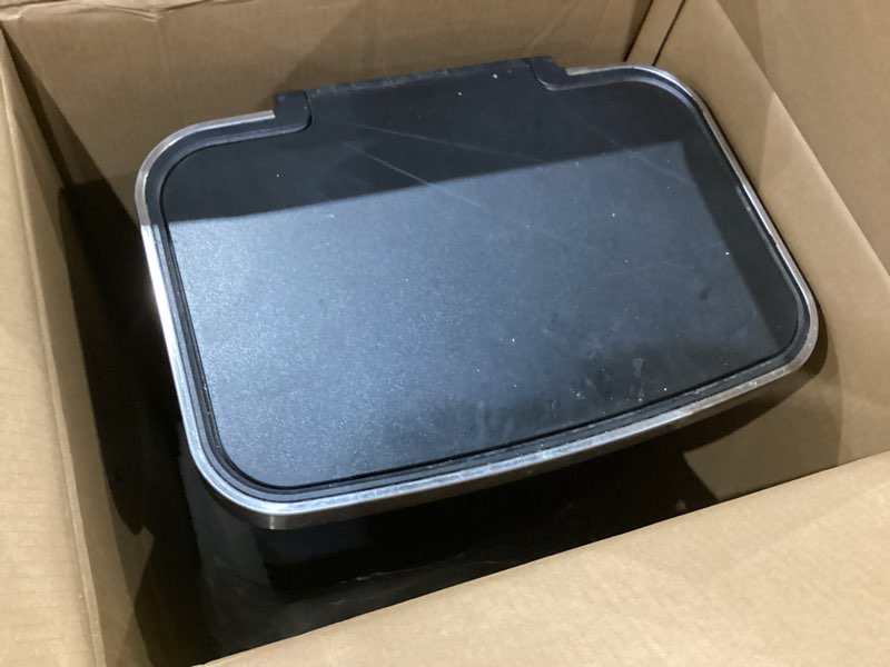 Condition photo showing As Is for eko madison matte black 50 liter/13.2 gallon step trash can with inner liner - fingerprint resistant finish 50l matte black