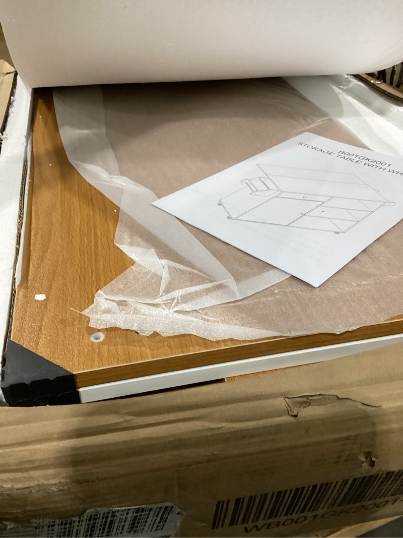 jaziel 45.5" wide rolling kitchen cart with wood top and extendable space