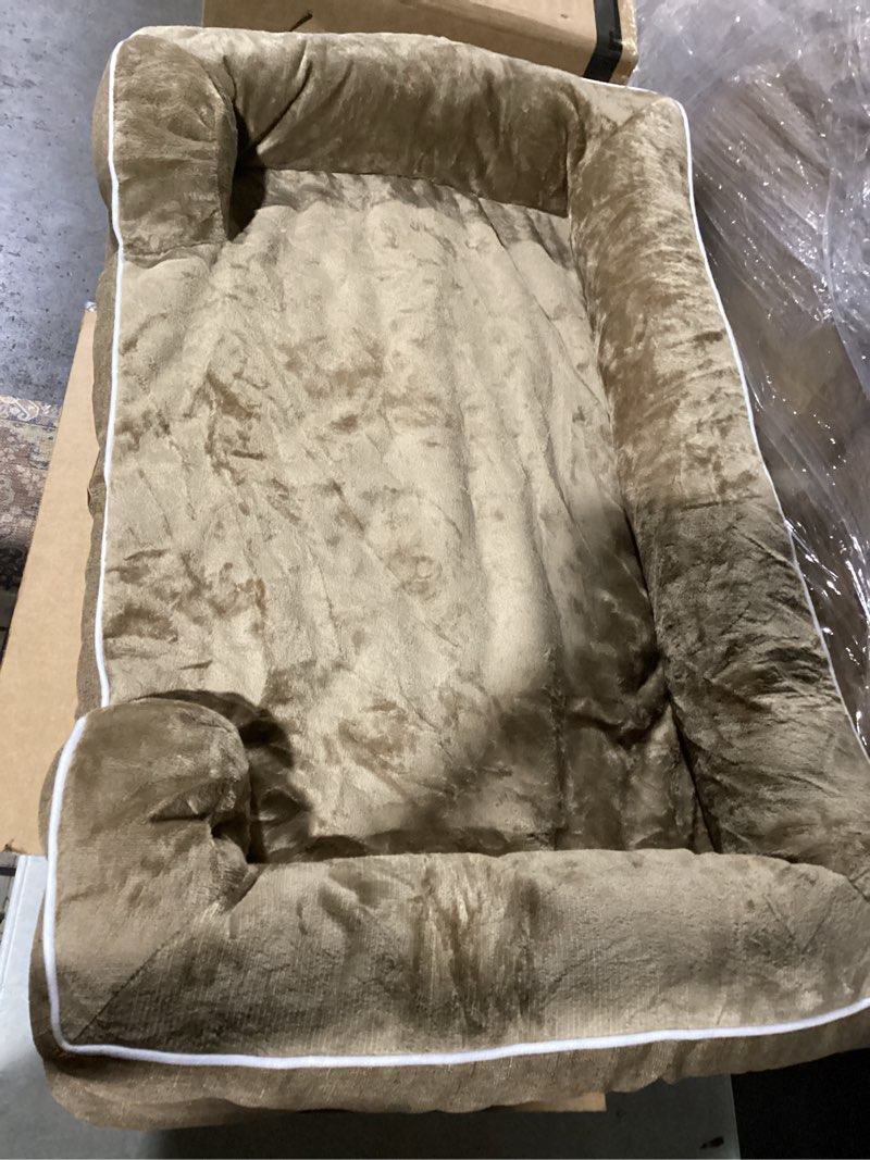 Condition photo showing Good Condition for EHEYCIGA Orthopedic Dog Beds for Extra Large Dogs, Waterproof Memory Foam XL Dog Bed with Sides, Non-Slip Bottom and Egg-Crate Foam Big Pet Couch Bed with Washable Removable Cover, Camel 44.0"L x 32.0"W x 6.5"Th Camel