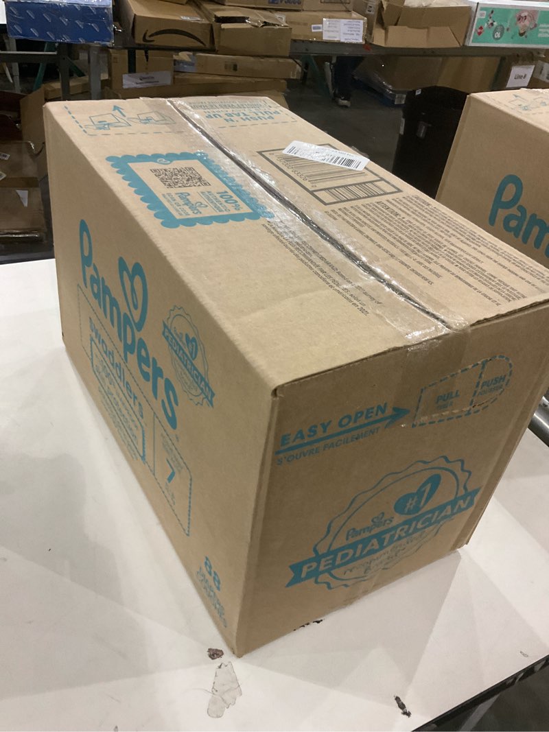 Condition photo showing New/Like New for Pampers Swaddlers Diapers, Size 7 (26-50 lbs), 88 Count, Absorbent, Keeps Baby Dry and Comfortable, Skin Safe Disposable Baby Diaper (Packaging May Vary) Size 7 88