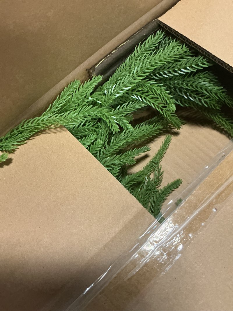 Condition photo showing New/Like New for wbhome 6 pcs christmas norfolk pine branches with pine cones - 42" real touch norfolk pine branch- artificial xmas branches plants pine needles for diy craft garland home garden decor