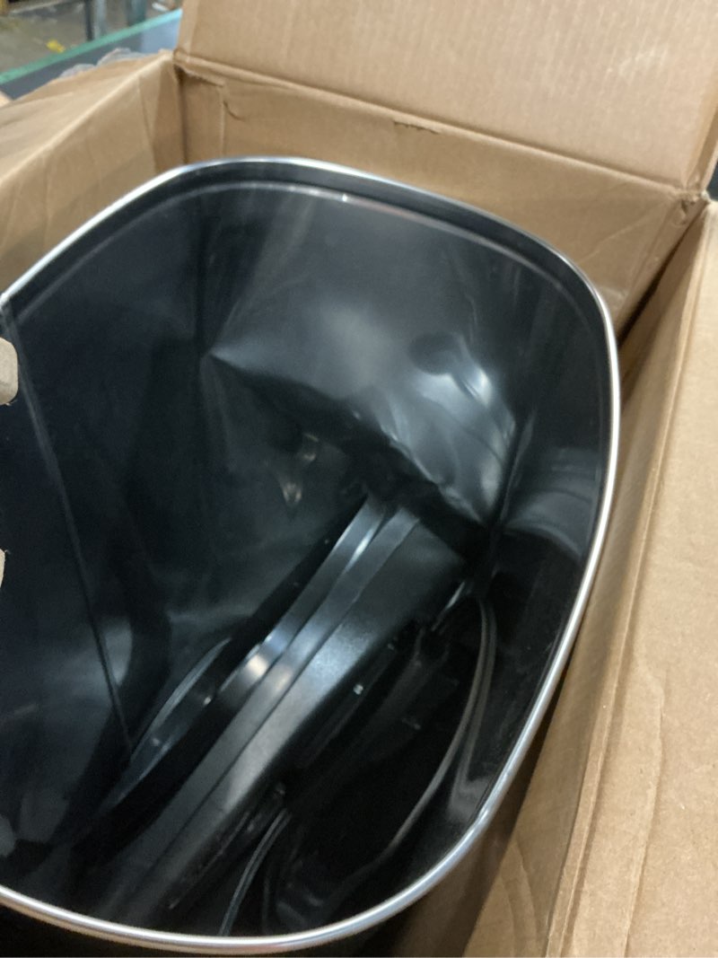 Condition photo showing Good Condition for ninestars 13 gallon oval automatic trash can, 50l touchless motion sensor garbage can with odor-sealing lid & one-touch manual mode, silver stainless steel, black trim
