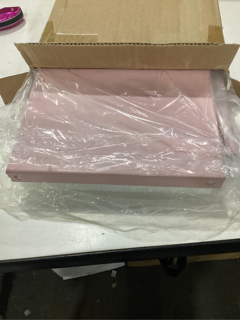 Condition photo showing New/Like New for marbrasse label holder for rolls and fanfold labels, metal label printer holder, shipping label stand thermal printer, accessory for home, office, small business,pink