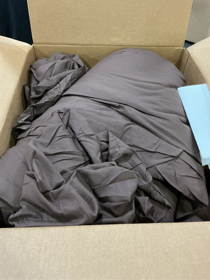Condition photo showing As Is for Paxrac Earthy Brown Comforter Queen Size, Neutral 3 Pieces Comforter Set, Lightweight Solid Bedding Set, All Seasons Soft Fluffy Queen Comforter Set (90x90In Comforter & 2 Pillowcases) Brown Queen (90''x90'')