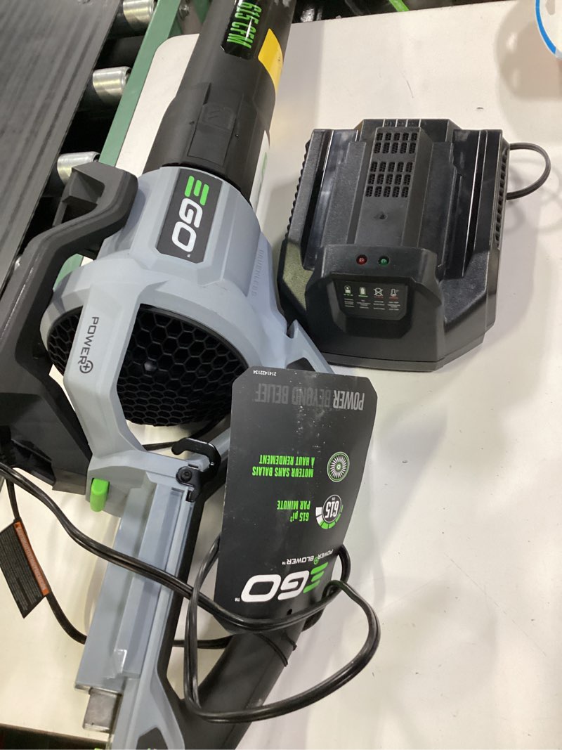 Condition photo showing As Is for ego power+ lb6504 650 cfm variable-speed 56-volt lithium-ion cordless leaf blower 5.0ah battery and charger included, black 650 cfm blower kit w/ 5.0ah battery