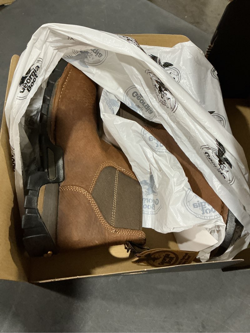 Condition photo showing New/Like New for Georgia Boot Eagle One Steel Toe Waterproof Chelsea Work Boot 10 Wide Brown