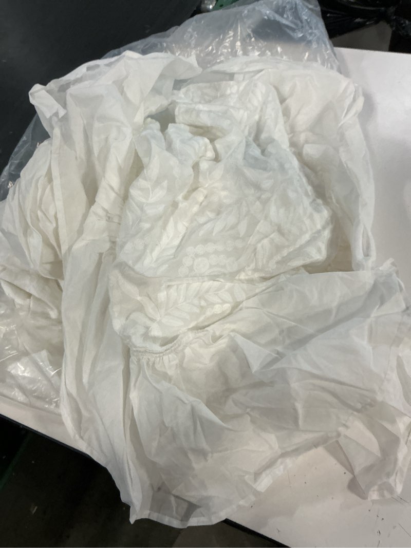Condition photo showing As Is for patdrea vintage ruffle tablecloth for rectangle tables,farmhouse embroidered cotton white lace table cloth cover decor for dining room wedding banquet thanksgiving christmas,59"*75" white 59" x 75" (rectangular)