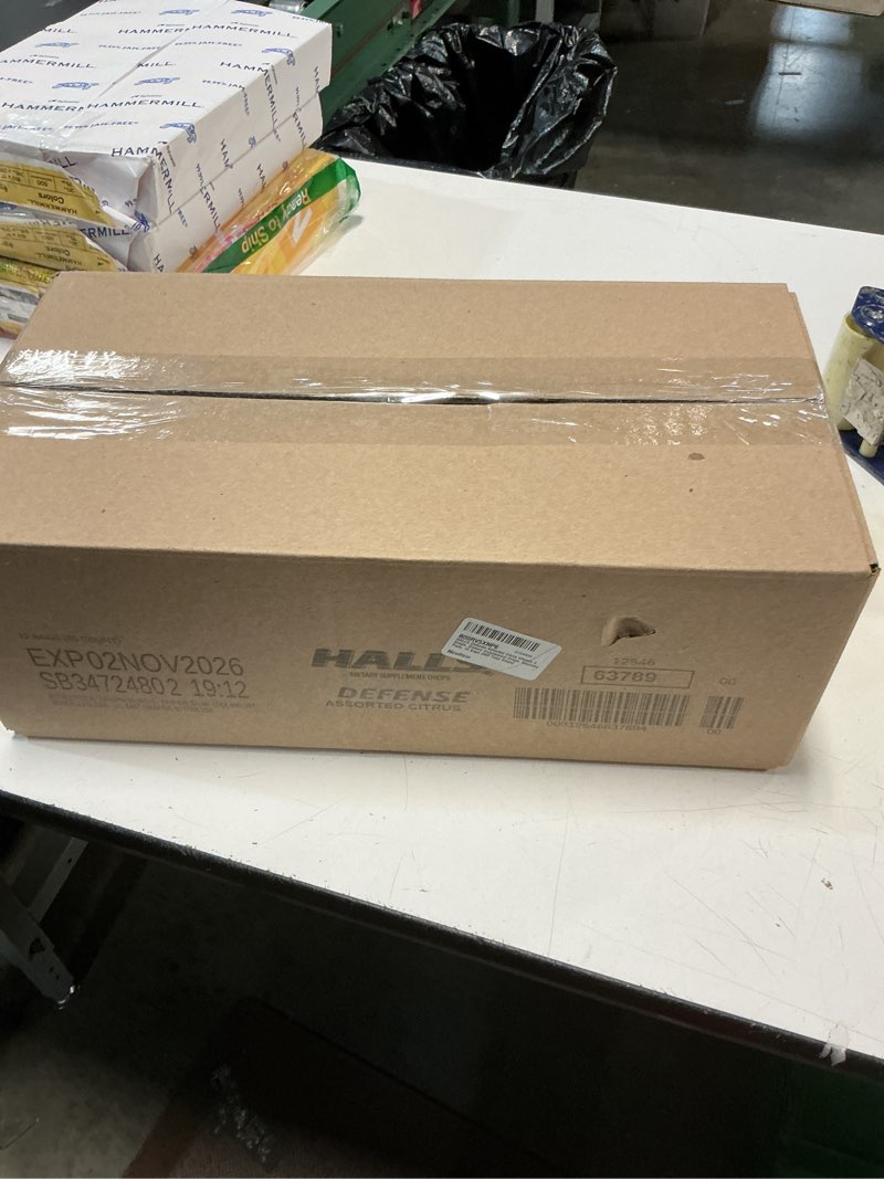 Condition photo showing New/Like New for ((exp:02/nov/26))halls defense assorted citrus vitamin c drops, dietary supplement drops, economy pack, 12 bags (960 total drops)
