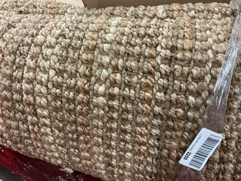 Condition photo showing As Is for jonathan y pata hand woven chunky jute natural 8x8 square indoor area rug, bohemian, rustic, cottage, easy-cleaning for living room, bedroom, kitchen, non-shedding (nrf102a-8sq) natural 8' x 8' (square)