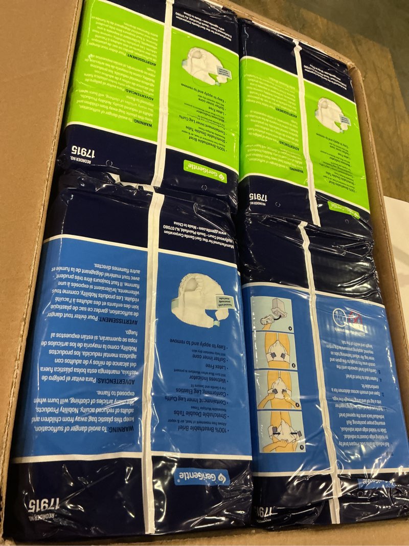 Condition photo showing Good Condition for 2XL Adult Diapers for Women and Men - Case of 48 Bariatric Disposable Briefs with Tabs and Stretchab