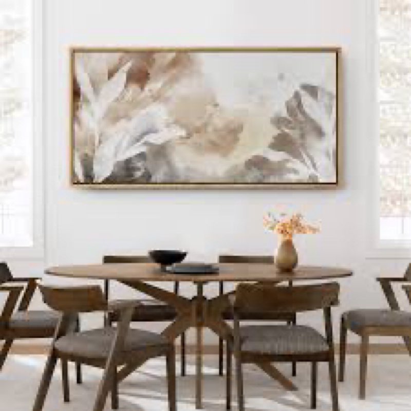whispers of nature abstract watercolor botanical decor modern organic framed canvas print wall art