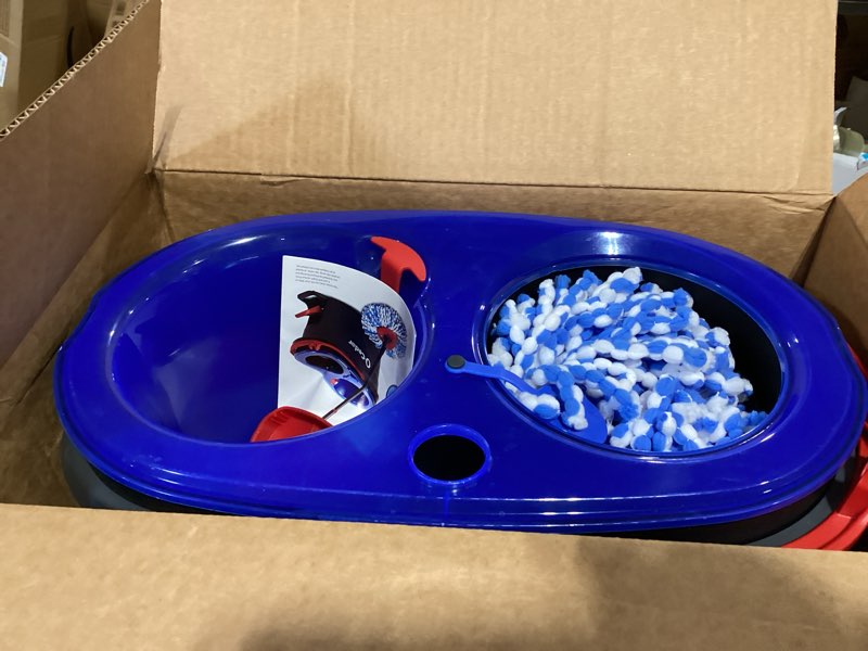 Condition photo showing As Is for o-cedar rinseclean spin mop & bucket system | clean with clean water | removes 99% of bacteria
