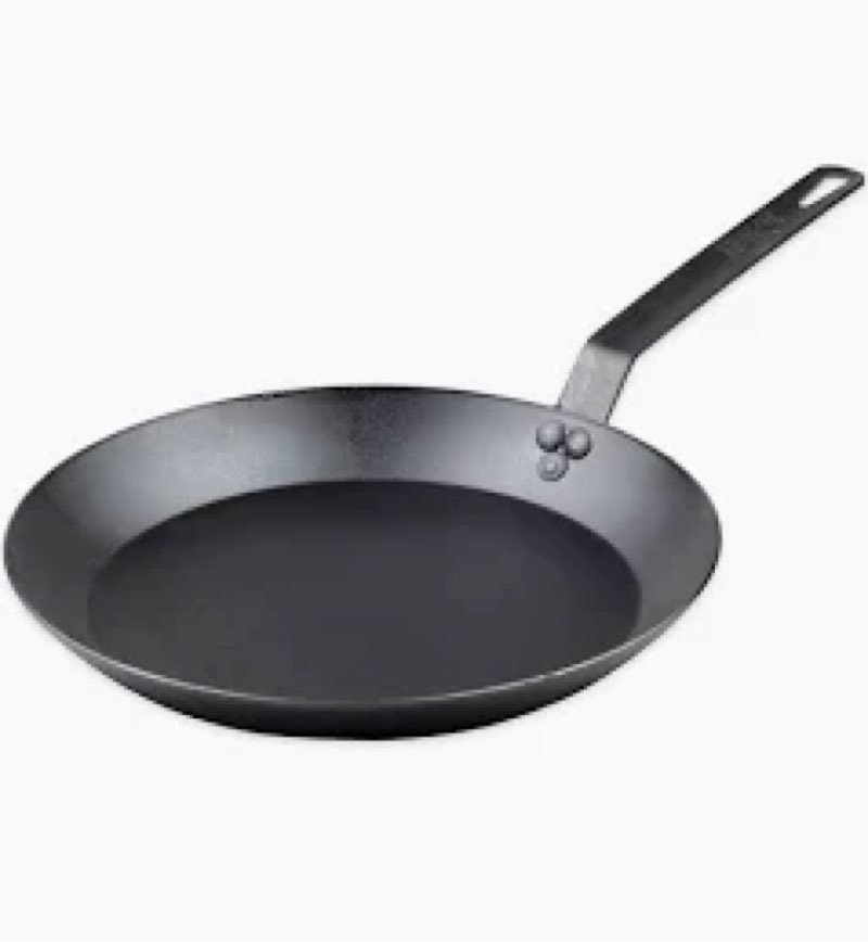 lodge pre-seasoned carbon steel skillet - use in the oven, on the stove, on the grill, or over a cam