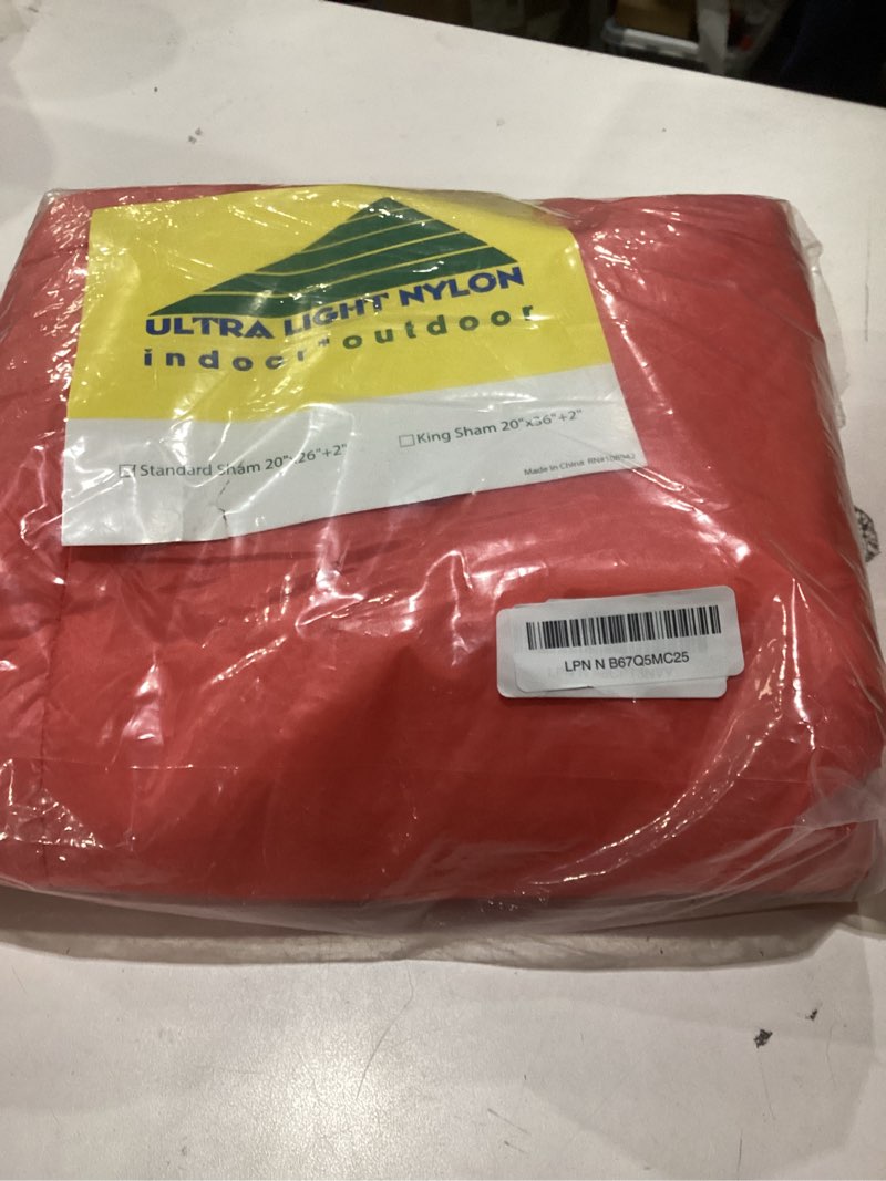 PUFF Ultra Light Nylon Sham 2-PK, Standard, Coral, Solid Standard Coral