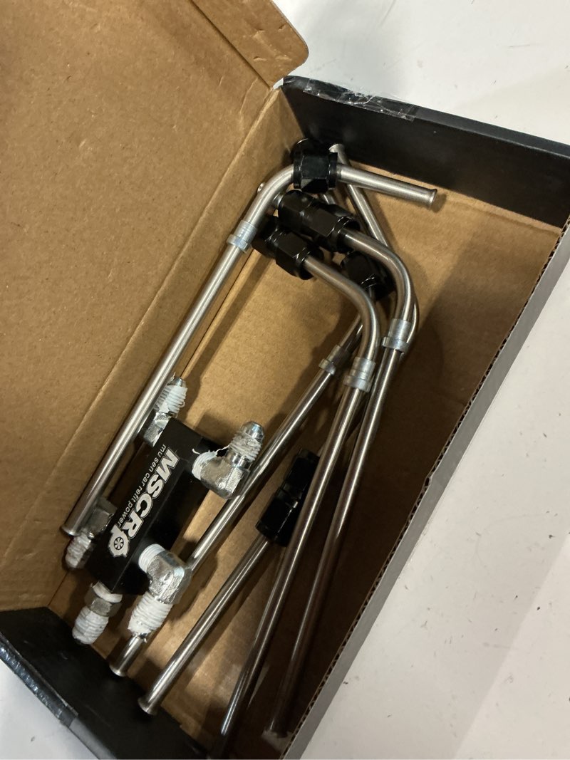 Condition photo showing As Is for mscrp an4 fuel brake line,ls coolant crossover steam vent kit ls stainless coolant crossover steam vent kit compatible with for ls1, ls2, ls3, ls6, ls7, ls9, lsx