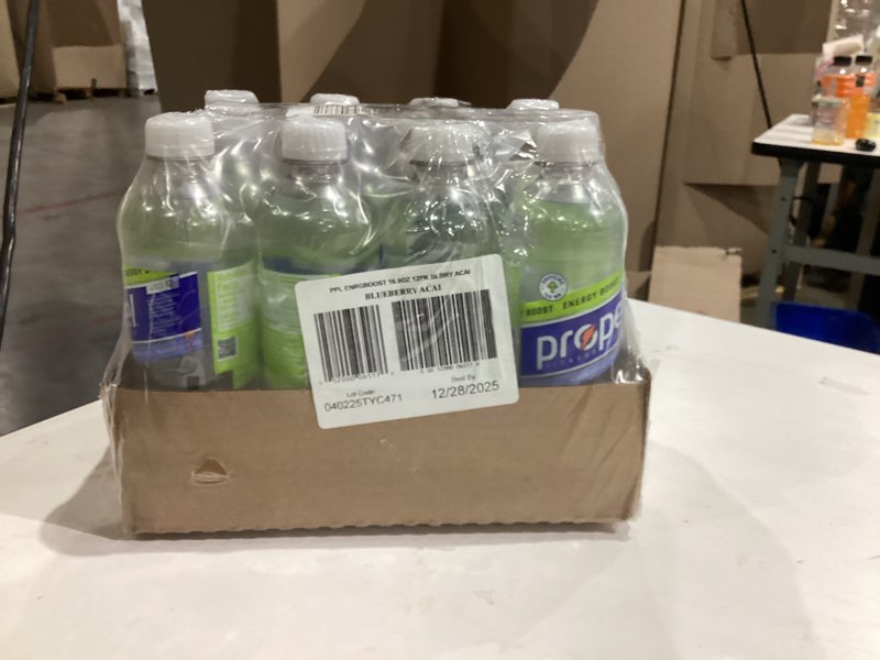 Condition photo showing New/Like New for Propel Energy Boost Zero Calorie Flavored Water With Electrolytes and Caffeine, Blueberry Acai, 16.9 fl oz Bottles (12 Pack)