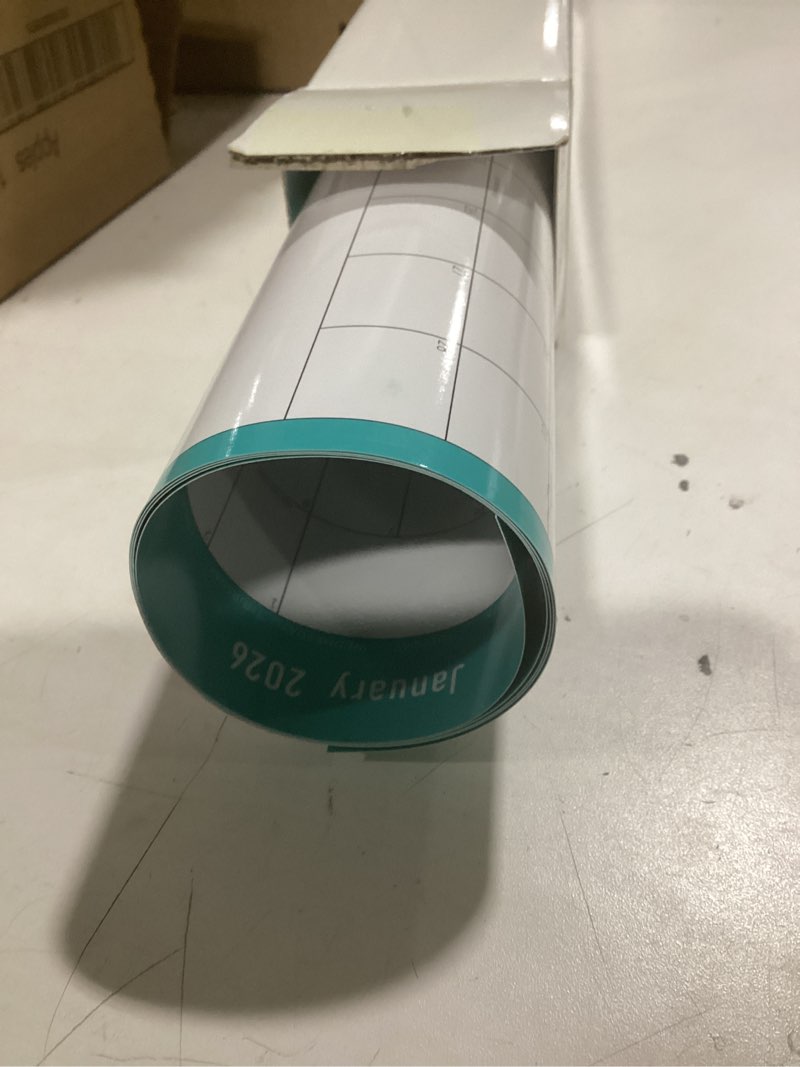 Condition photo showing Good Condition for 17" x 38" 2026 Wall Calendar, Wet & Dry Erase Wall Calendar 12 Month, Yearly Laminated Wall Calendars, Reversible Annual Planner, Horizontal/Vertical, Suitable for Home, School, and Office Use (No Creases) Blue