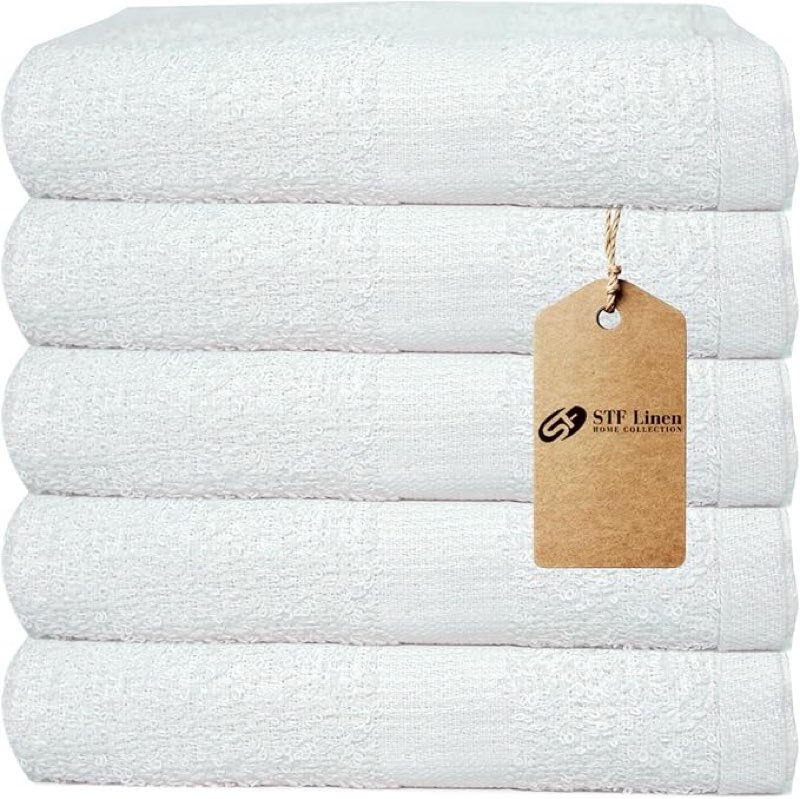 Pack of 12 White Bath Towels Bulk 24x48 Inches - Economy Cheap Bath Towels for Commercial Uses, Gym, Salon, Spa & Hair -Lightweight Bath Towels Quick Drying -Bath Towels Sets Bulk