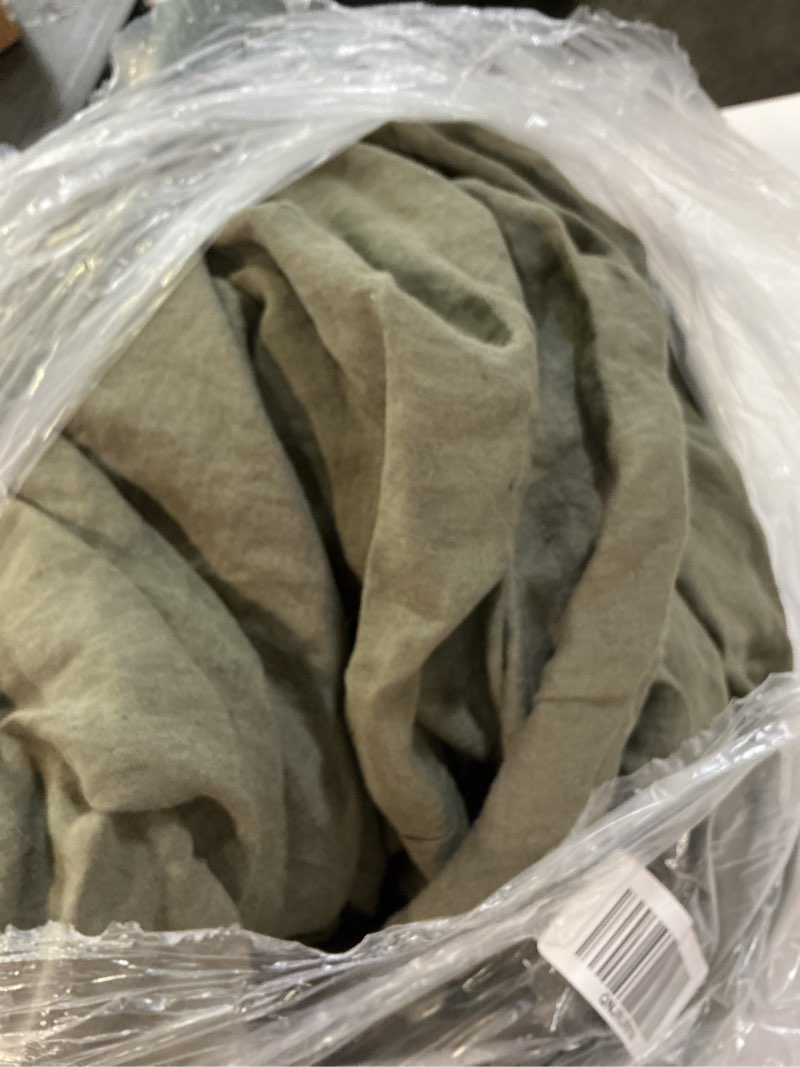 Condition photo showing Good Condition for quince european linen duvet cover king/calking dusty olive