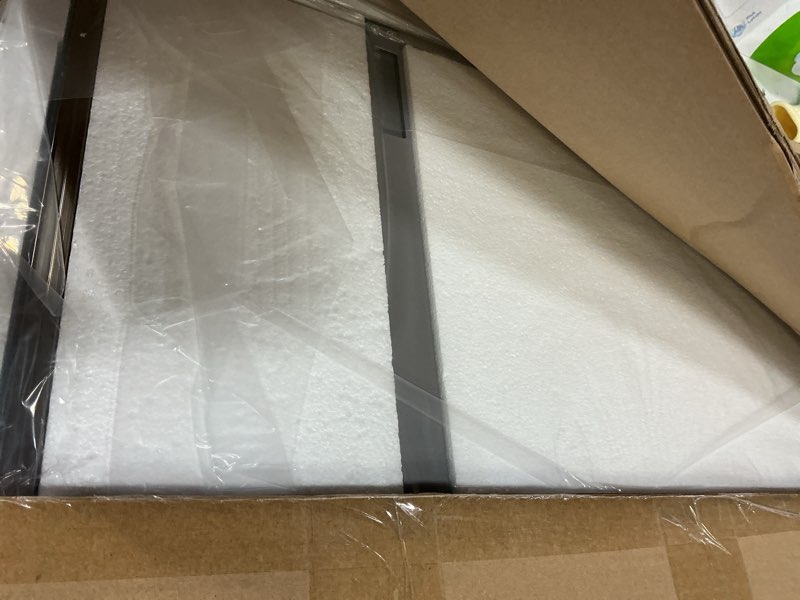 Condition photo showing New/Like New for keonjinn 24 x 30 inch brushed nickel bathroom mirrors for over sink, beveled rectangle framed mirrors for wall, farmhouse bathroom vanity mirror, tempered glass, square corner brushed nickel 30"l x 24"w