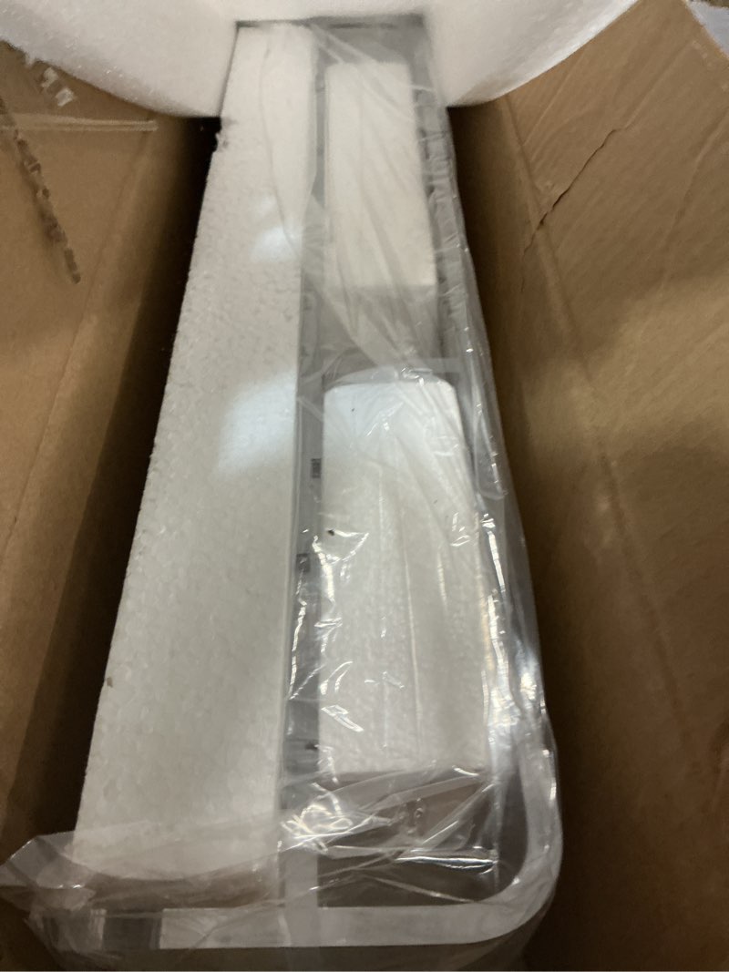 Condition photo showing Good Condition for beygorm acrylic monitor stand for full keyboard, 20" wide 2-tier riser with storage shelf and phone holder, desktop organizer for laptop, printer, screen (clear)