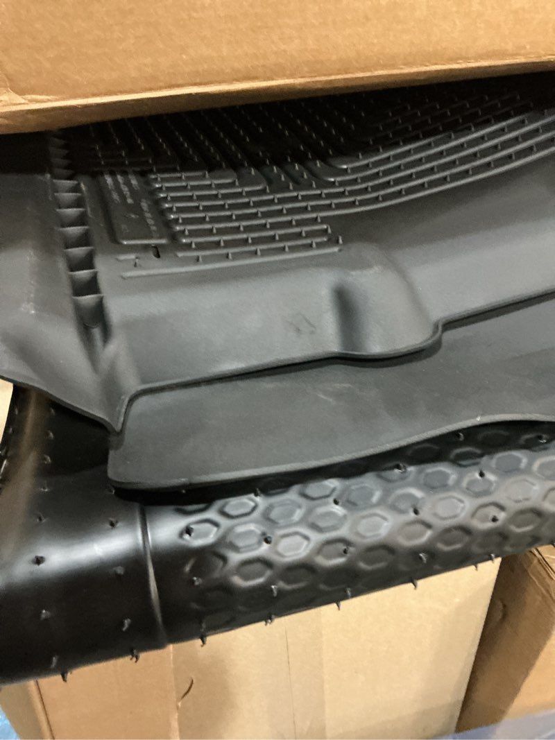 Condition photo showing New/Like New for husky liners weatherbeater floor mats | fits 2010 - 2018 dodge ram 2500/3500 mega cab | front & 2nd row, 3-pc black - 99041
