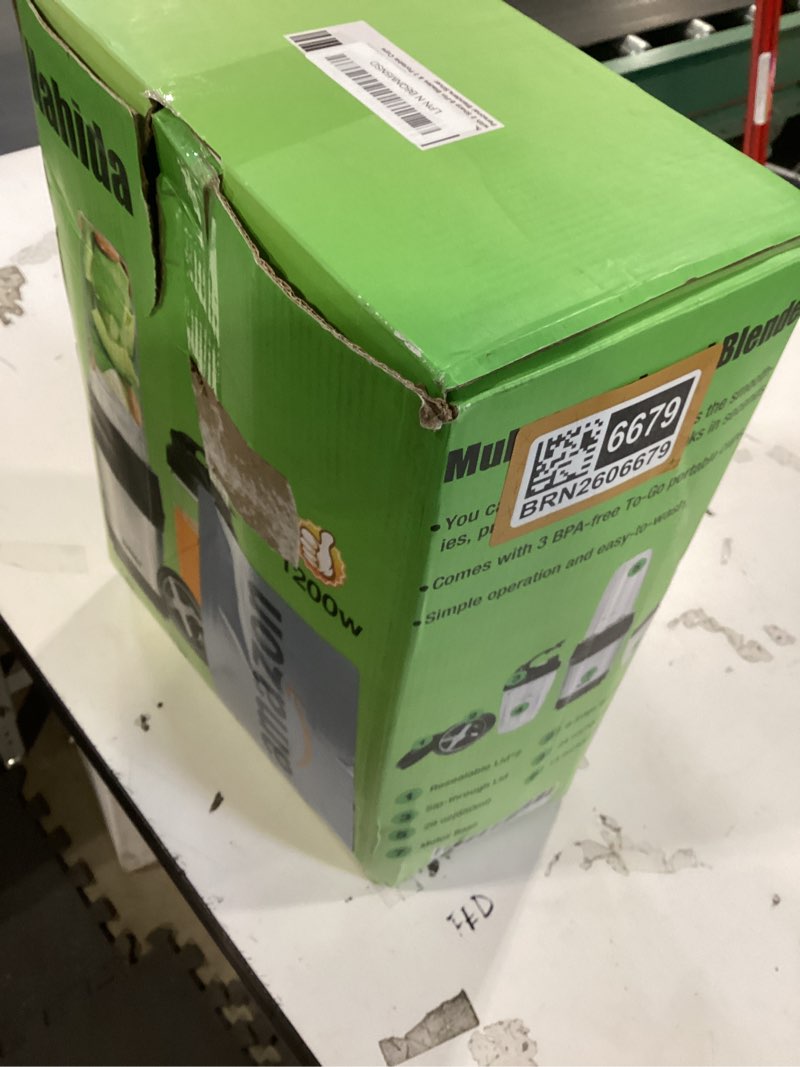 Condition photo showing Good Condition for nahida blender for smoothies, 1200w smoothie blender for ice crushing, blenders with (2) 6-fin blades, personal blenders for kitchen with 23oz, 32oz, 37oz easy go cups for juices, silver silver square base